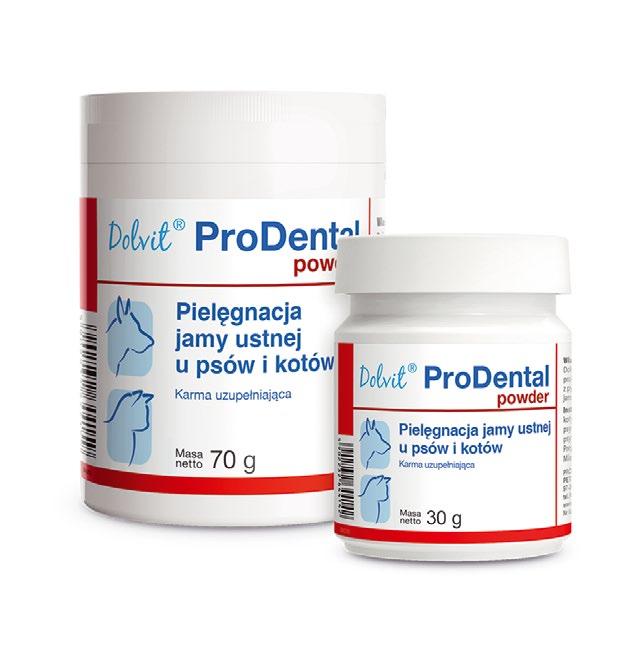 Dolvit ProDental powder PIELĘGNACJA JAMY USTNEJ Dolvit ProDental powder zawiera naturalne składniki, które ograniczają problemy stomatologiczne i przeciwdziałają nieprzyjemnemu