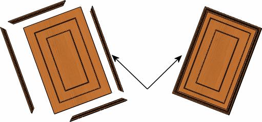 Złożenia Podzespół drzwi wraz z komponentami listew profilowych Podzespół szafki Podzespół szafki wykorzystuje wiązania koncentryczne i wspólne.