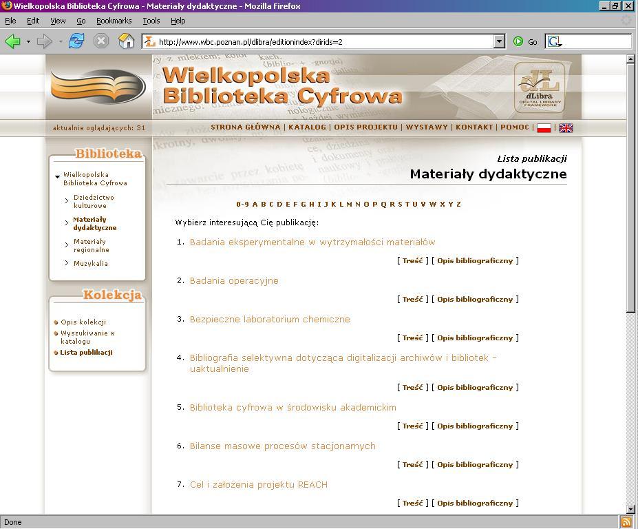 Rys. 5 Przeglądanie listy publikacji Rys. 6 Przegładanie publikacji w formacie DjVu 4.2.
