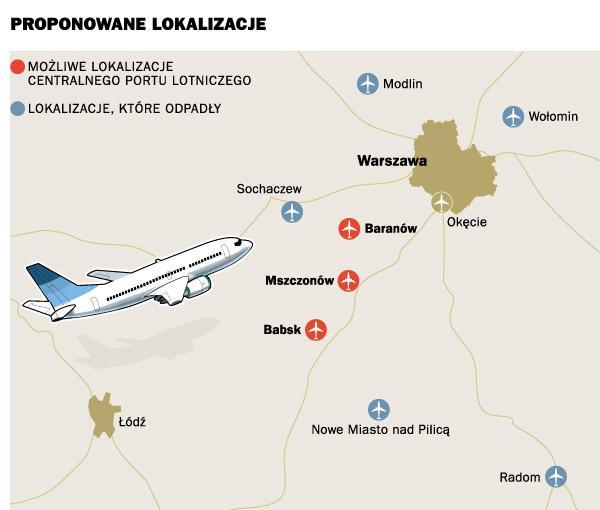 IDEA CENTRALNEGO PORTU LOTNICZEGO - Lokalizacja