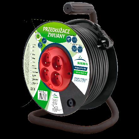 PZB1-40-25G/1SI 25 m 5902694737345 Przedużacz zwijany 4 gniazdowy - całkowicie zwinięty 1100W/230V~ - całkowicie rozwinięty 3600W/230V~ - rodzaj