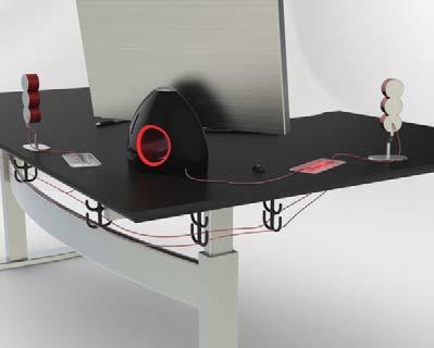 Zastosowanie Poziome prowadzenie kabli do montowania kabli pod biurkiem z