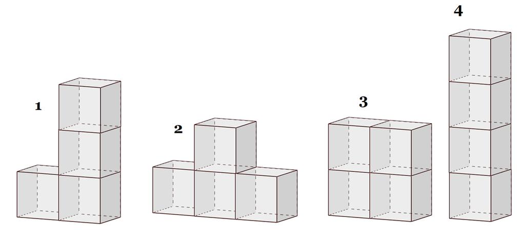 Zadanie 6. (1 punkt) Na rysunku poniżej przedstawiono bryły zbudowane z sześcianów o krawędzi 3 cm.