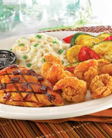 SURF & TURF JACK DANIEL S NEW YORK STEAK & SHRIMP 84 ZŁ 300 gramowy stek ze środkowej części rostbefu ręcznie krojony dla Fridays TM, doskonale przyprawiony i grillowany wedle życzenia.