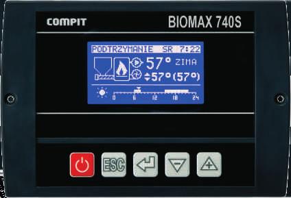 AUTOMATYKA R740G ROBUDOWANY KOTŁA RETORTOWEGO AUTOMATYCNA REGULACJA MOCY KOTŁA OBSŁUGA 6 POMP Regulator przeznaczony do sterowania rozbudowanym systemem grzewczym opartym na kotle z palnikiem