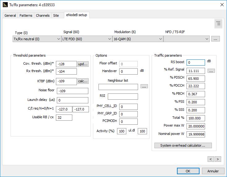 Parametry transmisyjne EnodeB PS-LTE MIMO 2x4 Marco cells Nominal power (dbm) 43 Gain (dbi) 17