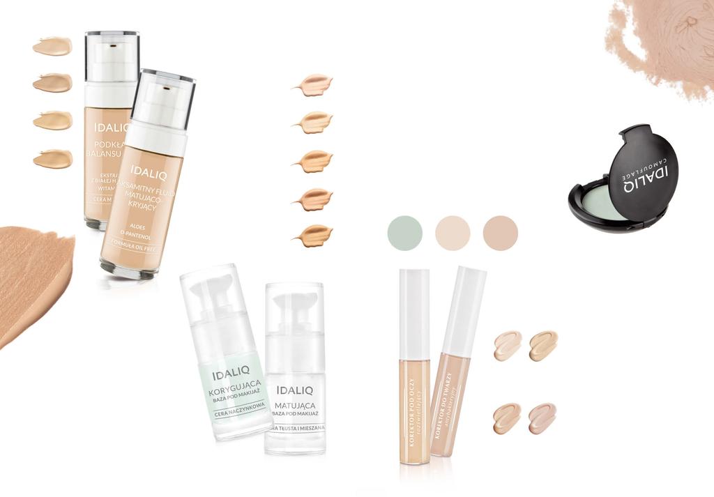 IDALIQ MAKE UP AKSAMITNIE GŁADKA CERA Promocja! KAMUFLAŻE teraz tylko, zł 5 Zielony kamuflaż zatuszuje zaczerwienienia, popękane naczynka czy czerwone ślady po trądziku.