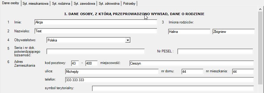 wcześniej liście wywiadów. Aplikacja Kalipso została przygotowana tak, aby w możliwie prosty i wygodny sposób rejestrować poszczególne strony wywiadu.