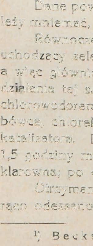 OSe = 275,3. metodą Rasta: Dane powyższe odpowiadają wzorowi C l,.h ;,CO.Se.CH.,.C (i H- a więc należy mniemać, że wyżej opisana substancja jest to selenobenzoesan benzylu.