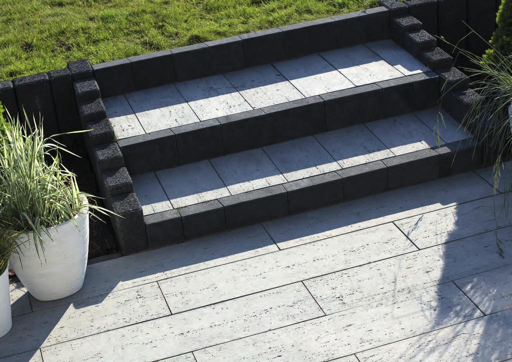 OBRZEŻE MODERN Stabilna podstawa każdego ogrodu Obrzeże Modern stabilnie zwieńczy kompozycję ogrodowej ścieżki, wydzieli poszczególne strefy wypoczynku, a przy okazji zapobiegnie rozsuwaniu się