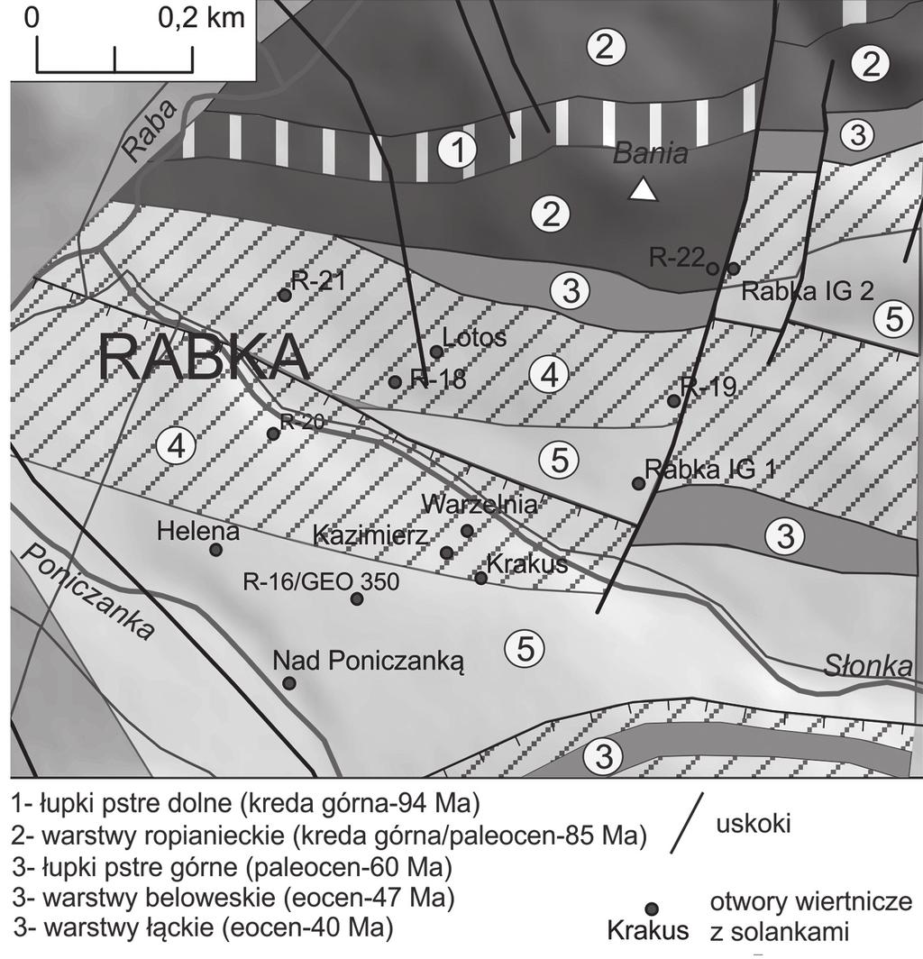 Zarys budowy geologicznej Karpat w rejonie Rabki-Zdroju Ryc. 5.