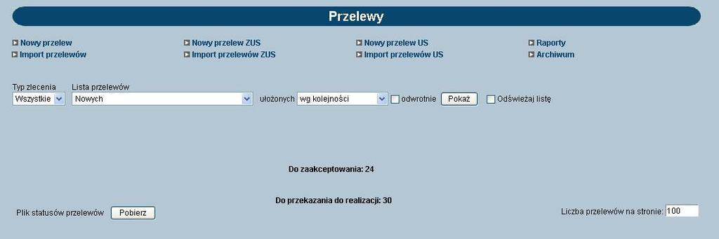 Rozdział 7 Przelewy Rozdział 7. Przelewy 7.1.