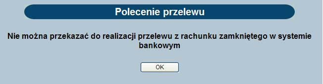 Dokument lub paczka otrzyma status Przekazane do realizacji lub Zrealizowane, jeśli jednocześnie nastąpi księgowanie w banku.