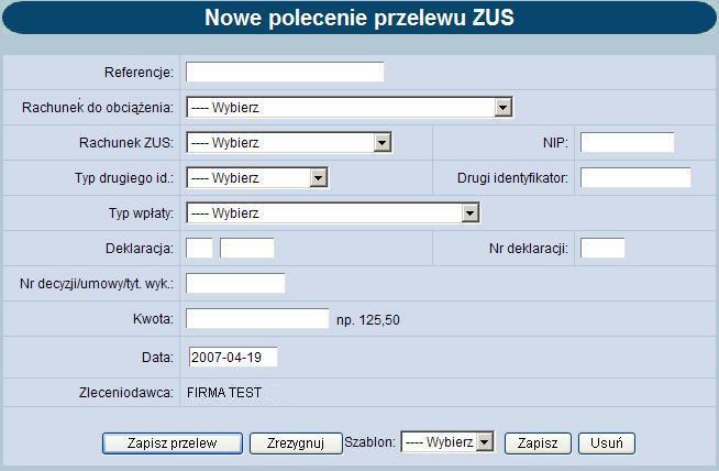 Użytkownik może: Zapisać tylko poprawne przelewy przycisk [Zapisz poprawne przelewy] Zrezygnować z zapisu przycisk [Nie zapisuj przelewów] 7.13.