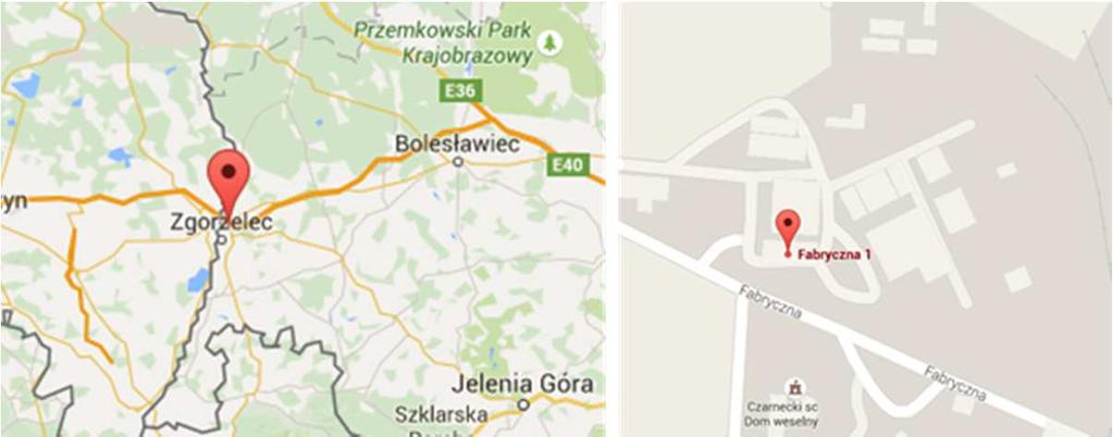 Nieruchomość położona jest w północnej części miasta w odległości około 1,5 km od centrum miasta, na terenie