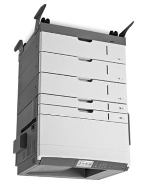 Obsługiwane konfiguracje maksymalne 22 Typ drukarki 5041 030 z szufladami dodatkowymi oraz podstawą zamienioną w stojak z kółkami 24Z0031: Stojak drukarki 39V4339: