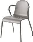 21 KRZESŁA JADALNIANE, STOŁKI I ŁAWY FALSTER krzesło z podłokietnikami. Siedzisko: S42 G44 W43 cm. Malowane proszkowo aluminium i plastik. Czarny/brązowy 802.405.67 199,- FALSTER ławka.