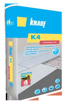 SYSTEMY GLAZURNICZE /KLEJE Elastyczny, rozpływny klej do płytek C2E KNAUF K3 PODŁOGA/FORMAT Grubowarstwowy, cementowy klej do mocowania okładzin dużego formatu na podłogach wewnątrz i na zewnątrz