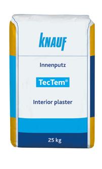 SYSTEMY OCIEPLEŃ WEWNĘTRZNYCH TECTEM ZAPRAWA KLEJOWO-SZPACHLOWA TECTEM KLEBESPACHTEL Mineralna zaprawa do klejenia płyt TecTem Insulation Board Indoor w obszarze ścian i sufitów.