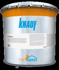 SYSTEMY OCHRONY PRZECIWPOŻAROWEJ FIREWIN KNAUF FIREPAINT FINISH Farba nawierzchniowa na bazie żywicy akrylowej z dodatkiem środków zmiękczających, nie zawiera chloru, gwarantuje długotrwały połysk i