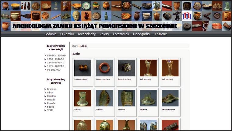 Ryc. 3. Interfejs strony www.archeozamek.muzeum.