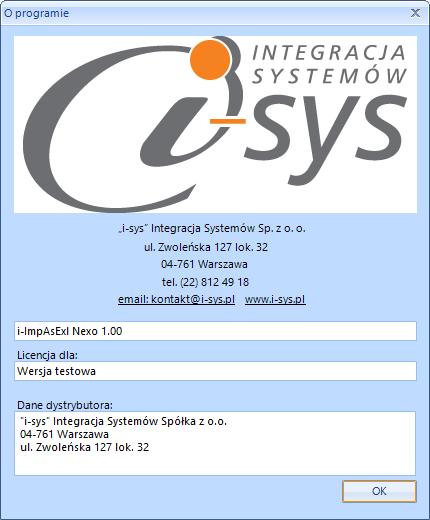 Dla kogo wystawiona jest licencja Dane dystrybutora (rys. 16) Informacje o programie Połącz/Rozłącz.