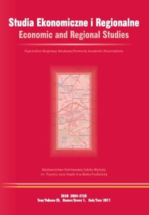 59. Studia Ekonomiczne i Regionalne, red. nacz. M. Adamowicz, tom IV, numer 1, rok 2011, ISSN 2083-3725 2011 20 zł dostępne w 60.