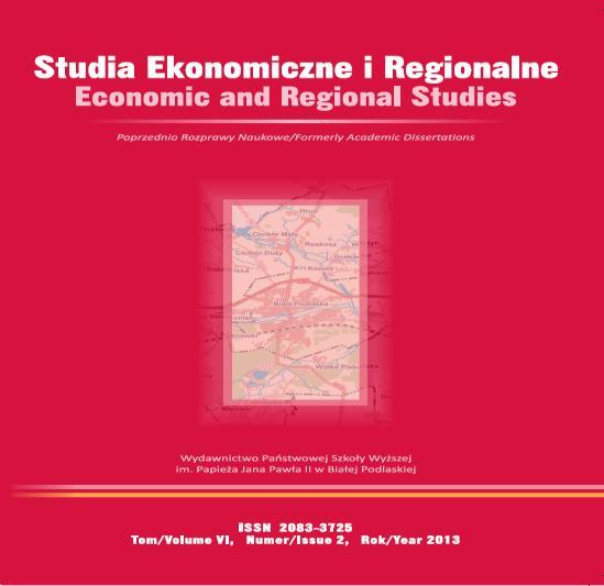 Studia Ekonomiczne i Regionalne/ Economic and Regional Studies, Tom/Volume VI, Numer/Issue 2,
