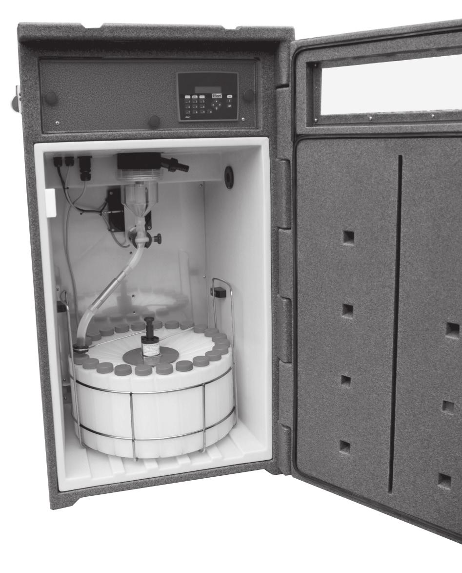 Automatyczna stacja poboru prób pobór próbek zgodny z ISO 5667-3/10 możliwość instalacji na zewnątrz lub w pomieszczeniu odporne na niekorzystne warunki atmosferyczne temperatura pracy 25 do