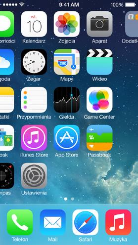 Podstawy 3 Używanie programów Programy dostarczone z iphone'em, a także te pobrane z App Store, są dostępne na ekranie początkowym.