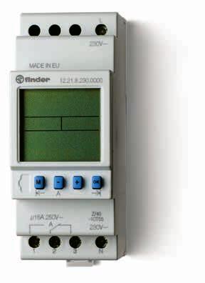 SERA SERA Elektroniczny zegar sterujący 1 Program tygodniowy --Programowanie przyciskami Typ.21 1 zestyk przełączny 16 A --Szerokość 35.8 mm Typ.22 2 zestyki przełączne 16 A --Szerokość 35.8 mm Typ.71 1 zestyk przełączny 16 A --Szerokość 17.