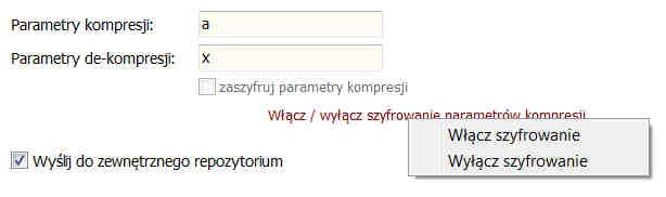 Kopia spakowanych plików logów do zewnętrznego repozytorium następuje w procesie pakowania. Proces uruchamiany jest o godzinie 12:00 każdego dnia.