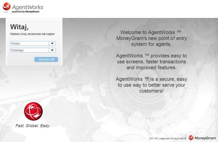 1. Logowanie wstępne do systemu AgentWorks Rejestracja komputera W tym temacie (Krok 2 powyżej) omówimy Rejestrację komputera z poziomu ekranu Logowania wstępnego do systemu AgentWorks. 1.