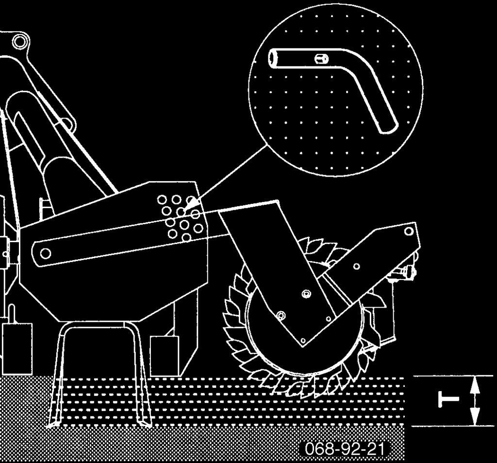 Uruchomienie Ustawienie g Íbokoúci roboczej G ÍbokoúÊ robocza (T) jest ustalona przez obszar wychylenia nabudowanych walcûw.