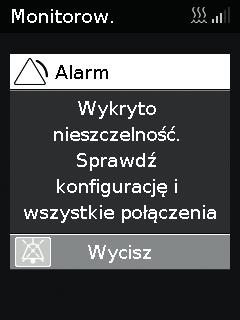 Praca z alarmami Urządzenie jest wyposażone w funkcję alarmów, która monitoruje terapię i ostrzega o zmianach, które mogą wpływać na leczenie.