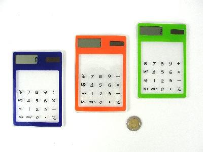wym.12,5x11,5x3 cm BOX Kalkulator przezroczysty, bateria słoneczna; 12x8x0,4 cm 99121