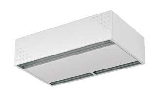 WINDBOX DAM Wysokowydajne kurtyny powietrzne do obiektów komercyjnych i przemysłowych Samonośna obudowa z galwanizowanej blachy stalowej lakierowana proszkowo w kolorze RAL 9016.