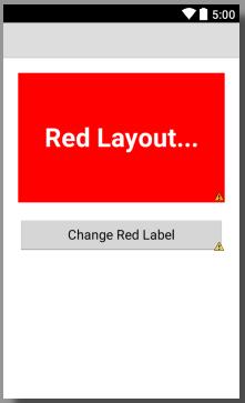 Przykład 5. Układ: layout_red.xml <?xml version="1.0" encoding="utf-8"?> <LinearLayout xmlns:android=