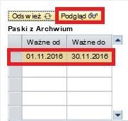 W wyniku kliknięcia, poniżej tabeli z okresami, w sekcji Pasek wynagrodzenia powinien ukazać się dokument PDF z danymi