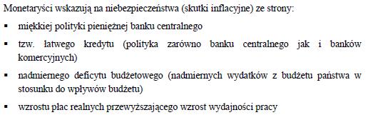 10. Monetarystyczna teoria inflacji Monetarystyczna teoria inflacji (Milton Friedman) reprezentuje pogląd, że inflacja jest zjawiskiem czysto monetarnym i nie może zaistnieć bez nadmiernej podaży