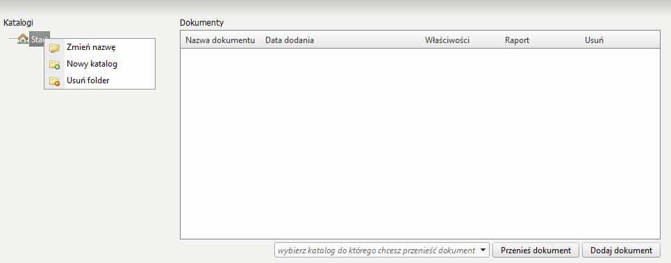 Zarządzanie dokumentami Zarządzanie katalogami Przesłane dokumenty mogą być umieszczane w zdefiniowanych