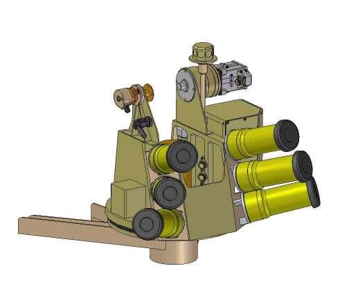 2.Ogólna budowa zdalnie sterowanych modułów uzbrojenia ZSMU 2.1. Podstawa zdalnie sterowanego modułu uzbrojenia HM-ZSMU - typu A Podstawa zdalnie sterowanego modułu uzbrojenia HM-ZSMU-A (rys.