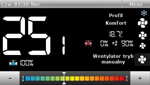 VI.a) Ustawienia temperatur Parametry tego podmenu służą do ustawiania wartości delty temperatur dla poszczególnych profili pracy.