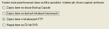 28 5. Na stronie wyboru lokalizacji, wybierz opcję Zapisz dane w lokalizacji FTP. 6. Ustaw parametry dla wymaganej lokalizacji FTP. - Lokalizacja archiwum.