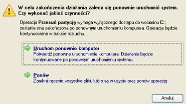 79 6. W zasadzie to wszystko. Po kliknięciu przycisku Dalej kreator rozpocznie modyfikację układu Twojego dysku twardego.