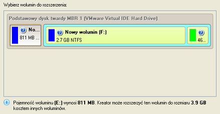 84 4. Wybierz wolumin, z którego ma zostać zabrane miejsce logiczny. 5.