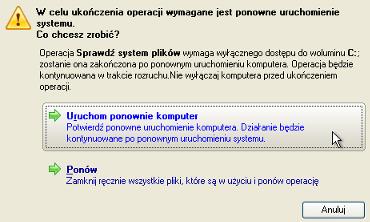 W oknie postępu możesz w czasie rzeczywistym przeglądać raport na temat wszystkich działań podejmowanych przez program w