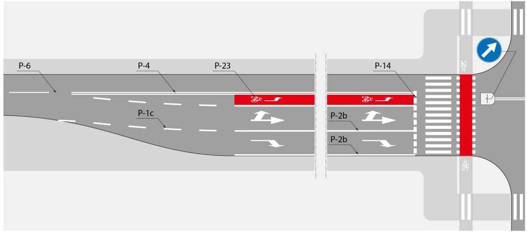 Przykład wyznaczenia wydzielonego pasa ruchu dla
