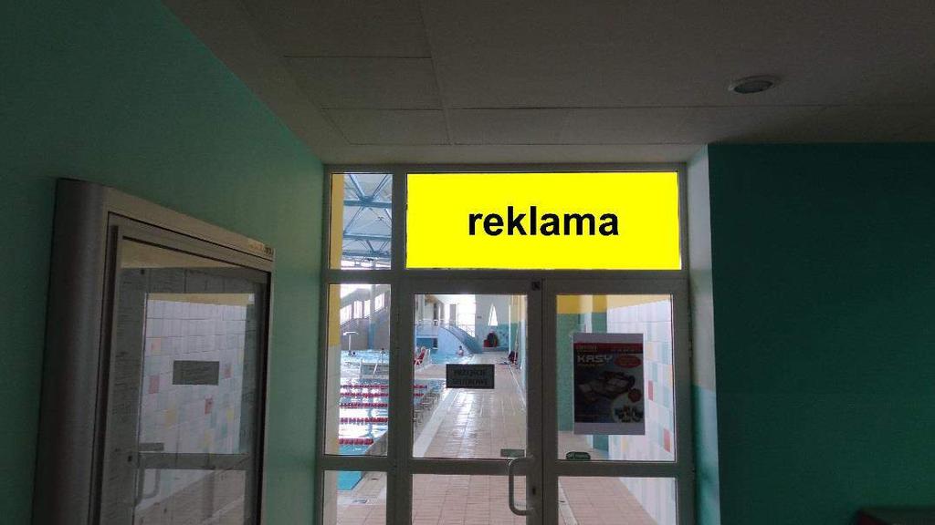 1,5m Cena 60 zł za m 2 Pływalnia PODOLANKA Wejście na halę basenową Baner reklamowy mocowany