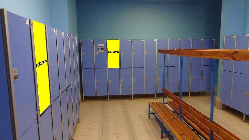 wysokość 2,4m Cena 60 zł za m 2 Pływalnia PODOLANKA Przebieralnie Naklejki reklamowe na